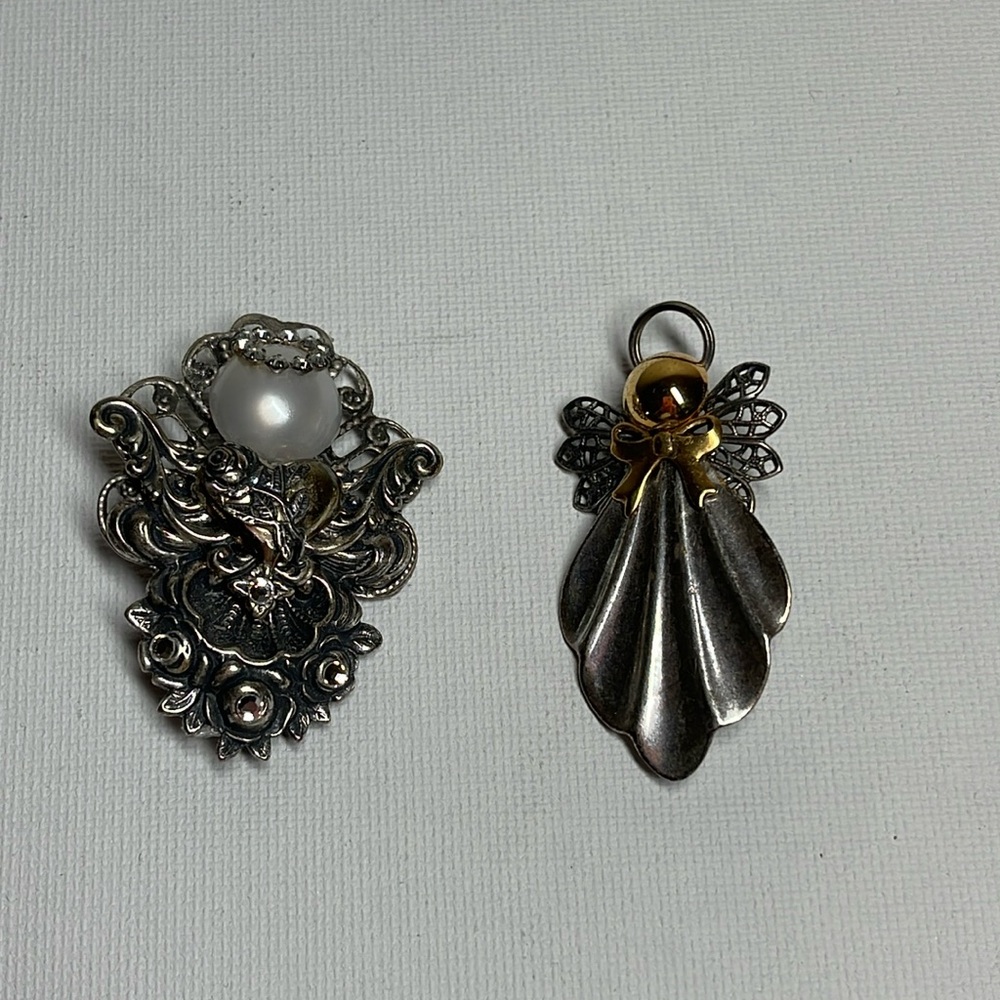 Repurposed Angel pins brooches